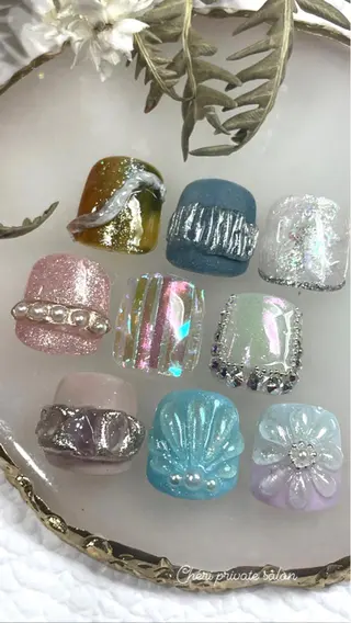 カラー ネイル Chérinail 爪のお手入れのネイルデザイン