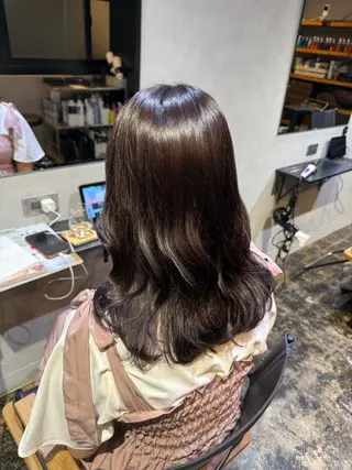 セミロング カラー 透明感カラー/パーマ 🌀アオノアユミのヘアスタイル