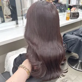 ミディアム カラー ヘアアレンジ 韓国風ベージュ🤎 赤みなし🌿横浜🤎のヘアスタイル