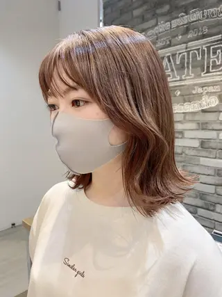 ミディアム カラー 韓国ヘア☁️ mitsukiのヘアスタイル