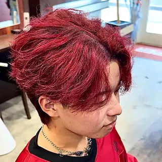 カラー パーマ メンズ メンズ特化/パーマ/ ハイライト/RYUのヘアスタイル