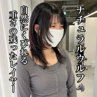 セミロング 🐺立川のウルフ屋 さん🐺おかみ🐺のヘアスタイル