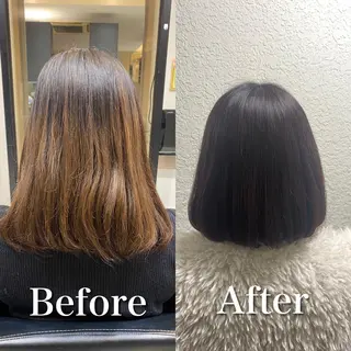 ミディアム カラー 福原 未来のヘアスタイル