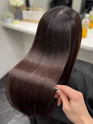 ロング パーマ ブリーチなし Ⅰ 髪質改善カラーのヘアスタイル