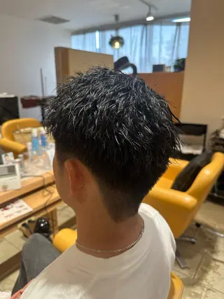 ショート パーマ メンズ 田中 汰知のヘアスタイル