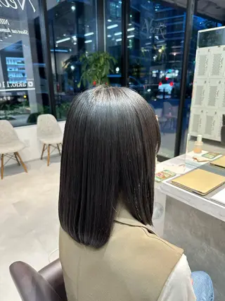 ミディアム パーマ レイヤーカット/ 堺 健人のヘアスタイル