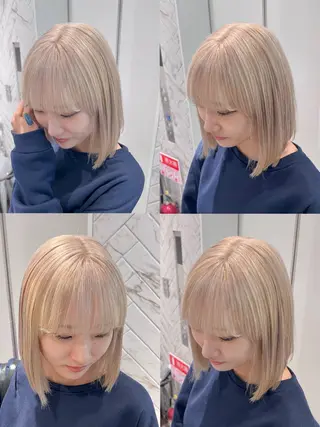 カラー 艶ハイトーン🔆 ️️️安座間 希のヘアスタイル