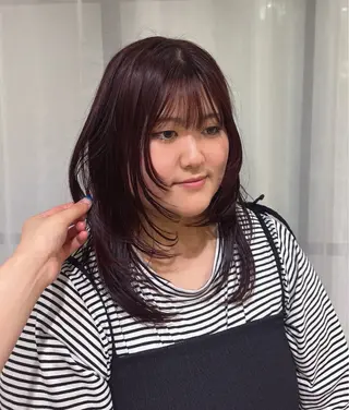 セミロング 暖色カラー モデル募集中MICOのヘアスタイル