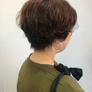 ショート カラー パーマ レイヤー/ハイトーン 🧸SENAのヘアスタイル