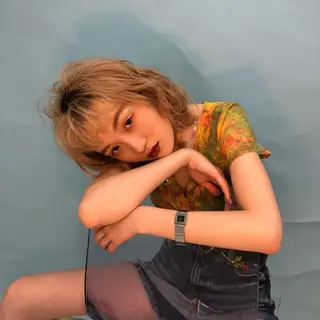 ミディアム カラー ヘアアレンジ ハッシュカット/ 韓国ヘア☽⋰mahoのヘアスタイル