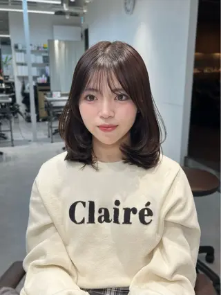 カラー ヘアアレンジ 似合わせ顔まわり カット💛森尾真由美のヘアスタイル
