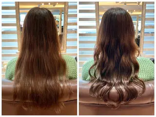 ロング パーマ アオガミ （前髪顔周りカット）のヘアスタイル