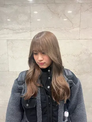 ロング カラー えんぐちとも／透明感 カラー／博多ボブのヘアスタイル