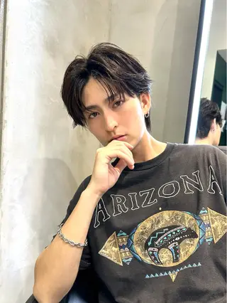 カラー パーマ メンズ 岡田大志🇰🇷 中/韓メンズヘアのヘアスタイル