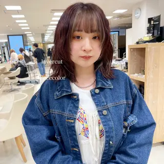 ミディアム カラー ヘアアレンジ 🍒KIKUCHI KANAE🍒のヘアスタイル