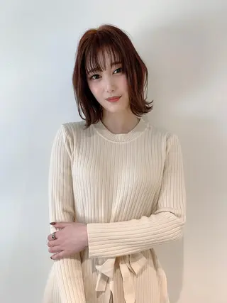 ミディアム カラー なりたいが叶う ながしまじゅんきのヘアスタイル