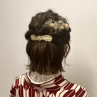 ミディアム ヘアアレンジ 美髪水素カラー✨ 迫田ゆりのヘアスタイル