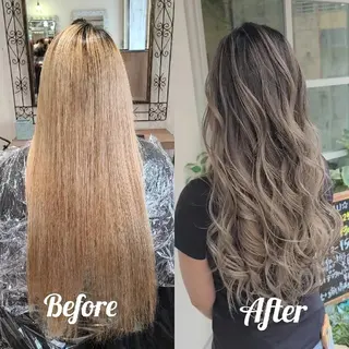 ロング カラー cherie所属・バレイヤージュ/ ハイライト/大内格のヘアスタイル