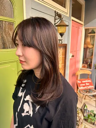 ミディアム カラー 清水千優/パーマ/透 明感カラー/メンズのヘアスタイル