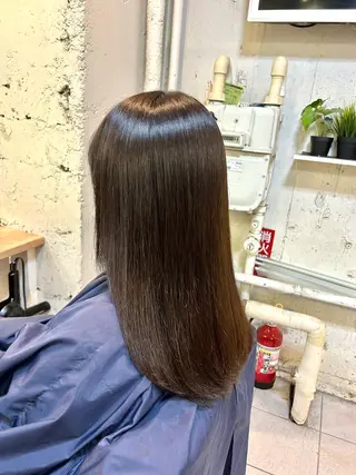 ミディアム 髪質改善ストレート/ ブリーチ／渋谷　福田のヘアスタイル