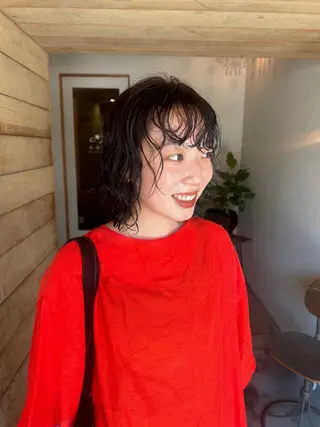 ミディアム カラー パーマ ❣️星野のあ❣️ 優しいダブルブリーチのヘアスタイル