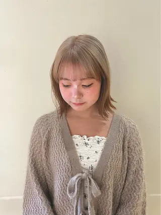 ミディアム カラー ヘアアレンジ みわ/博多 ブリーチ/メンズヘアのヘアスタイル