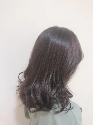 セミロング カラー パーマ 梅木 潤【韓国ヘア/ 艶髪/透明感カラー】のヘアスタイル