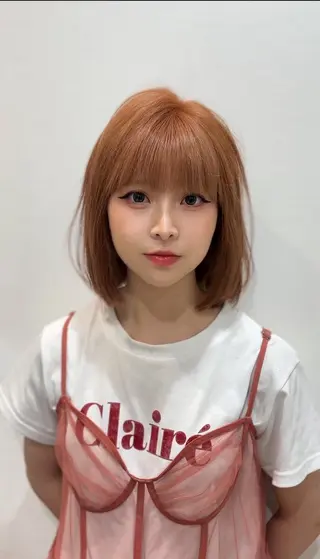 カラー けいし🐬ボブ 美髪縮毛矯正のヘアスタイル