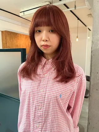 ミディアム カラー 暖色/パーマ 🌼クニトウメイのヘアスタイル