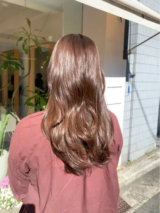 ロング カラー 安永 涼のヘアスタイル