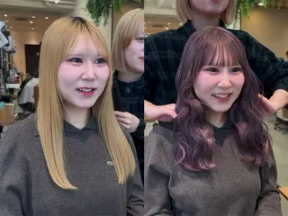 ロング i.GINZA所属・艶ハイトーン/ レイヤー／ボブのヘアスタイル