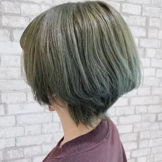 ショート カラー ヘアアレンジ ブリーチなし艶カラー 東家のヘアスタイル