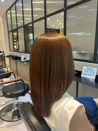 ミディアム カラー パーマ ヘアアレンジ 縮毛矯正/カット/ 韓国ヘア/蛯原🍤のヘアスタイル