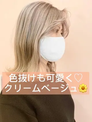 ミディアム 西本 夏美のヘアスタイル