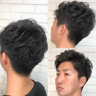 ショート パーマ メンズ 柏/春日竜次 /髪質改善縮毛矯正のヘアスタイル