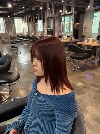 ミディアム カラー ハイトーン 横浜💞ミオのヘアスタイル
