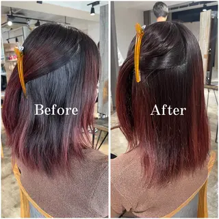 セミロング カラー ムラ修正/ ハイトーン💖Riaのヘアスタイル