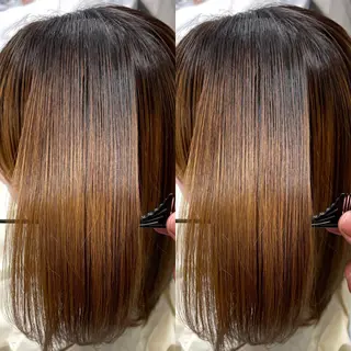 ミディアム パーマ 縮毛/レイヤー 韓国/橋口のヘアスタイル