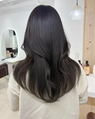 ミディアム カラー 新宿/韓国ヘア/ 髪質改善ストレートのヘアスタイル