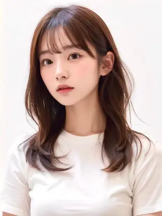 ミディアム レイヤーカット/ 艶カラー/亜澄のヘアスタイル