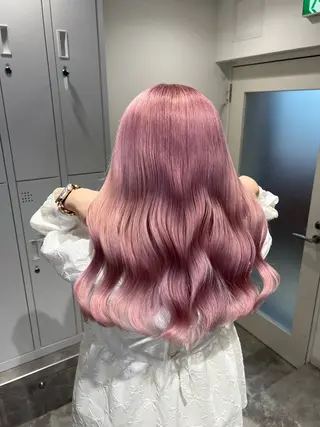 セミロング カラー mimiiy梅田 中崎町ハイトーンのヘアスタイル