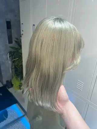 セミロング カラー 👑垢抜け韓国ヘア ハッシュカット唯澄のヘアスタイル