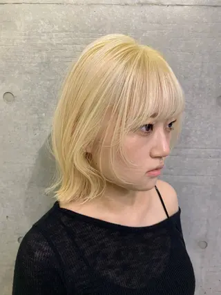 セミロング カラー ヘアアレンジ メンズ THE./ブリーチ 透感カラー/髪質改善のヘアスタイル