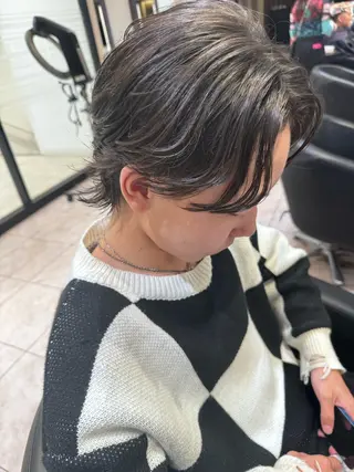 メンズ 🐺ウルフ× ハイトーン🐺MOEのヘアスタイル