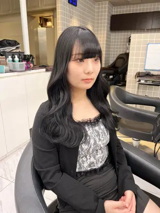 ロング カラー パーマ ヘアアレンジ メンズ キッズ 上品＆韓国風 🥀海心🥀のヘアスタイル