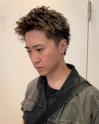 ショート メンズ グランジヘア 無造作ヘアHYUGAのヘアスタイル