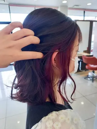 ミディアム カラー 平井 沙希のヘアスタイル