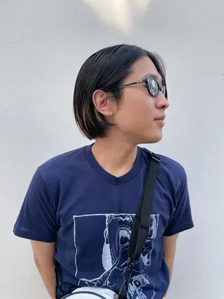 ミディアム メンズ 嶋佐 昌大 シマサマオのヘアスタイル