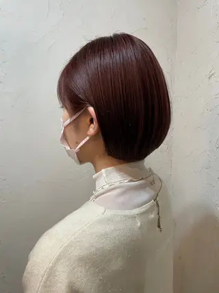 ショート 顔周り/透明感カラー アベ マホのヘアスタイル