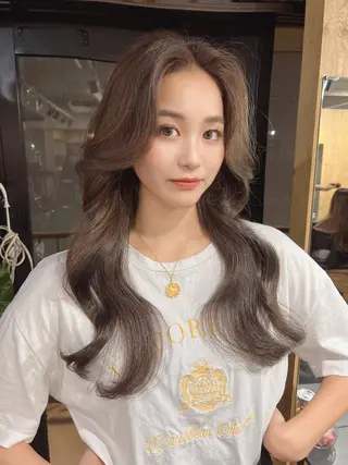 ロング カラー ヘアアレンジ 韓国レイヤー/ 顔周り💕田中将吾のヘアスタイル